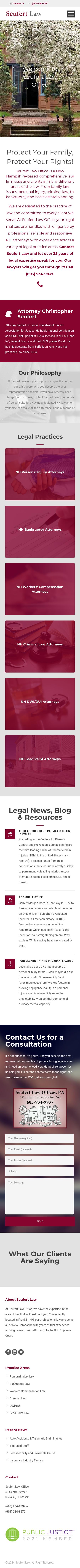 Seufert Law Offices, PA - Franklin NH Lawyers